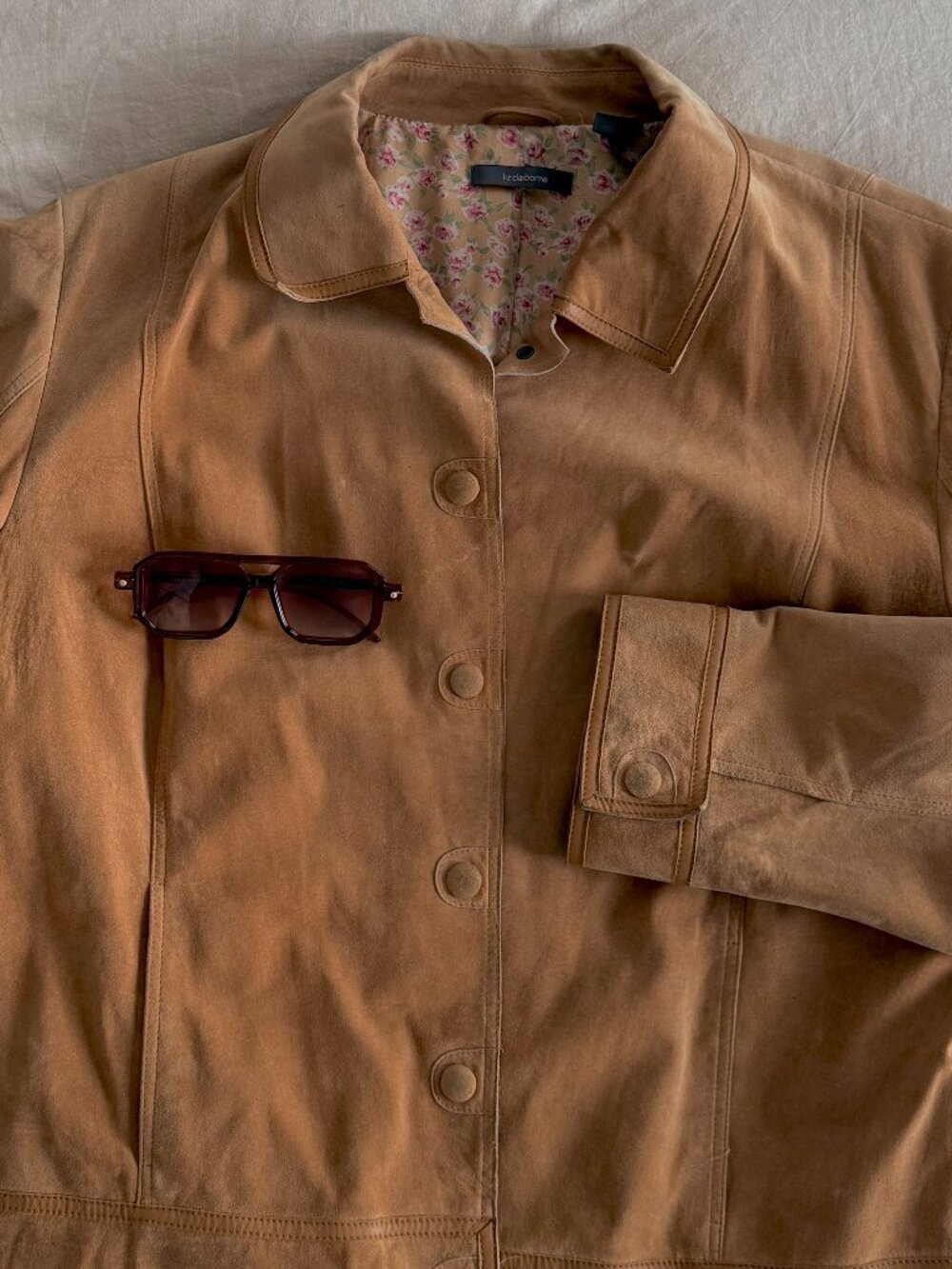 Vintage Liz Claiborne Suede Jacket | Camel Brown 70s Jacket